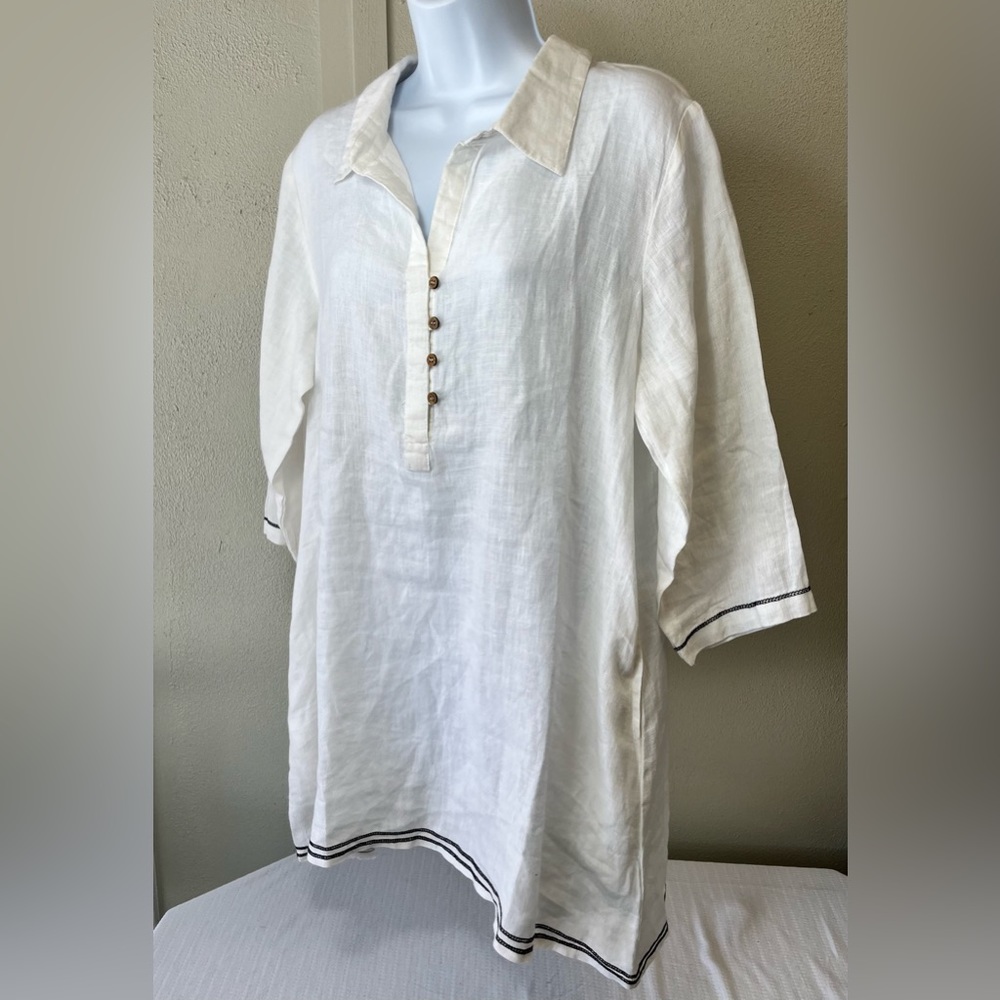 Sold…EMBELLISH White Linen Dress